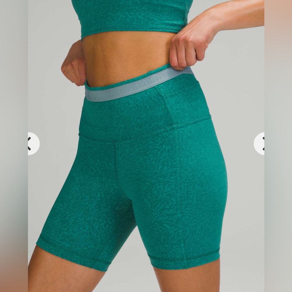 🌼Lululemon Wunder Train *Pocketed High Rise Short 6" Crunch Teal Lagoon Size 10